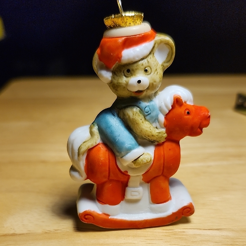 JASCO Holiday Bear on Rocking Horse Ornament